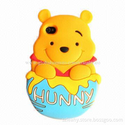 Drop-glue Forming Hunny-shaped Silicone Case for iPhone 4s